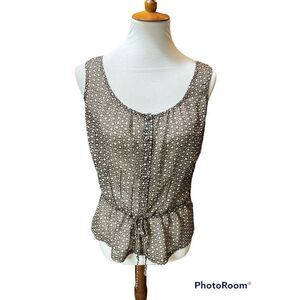 Liz & CO Babydoll Brown Sleeveless Blouse Size Small